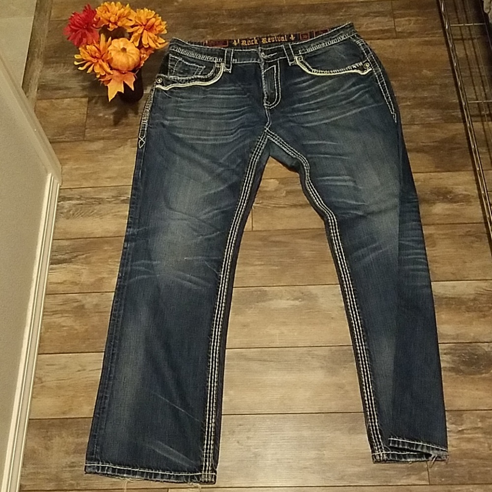 Mens Rock Revival Relaxed Straight Sz 36